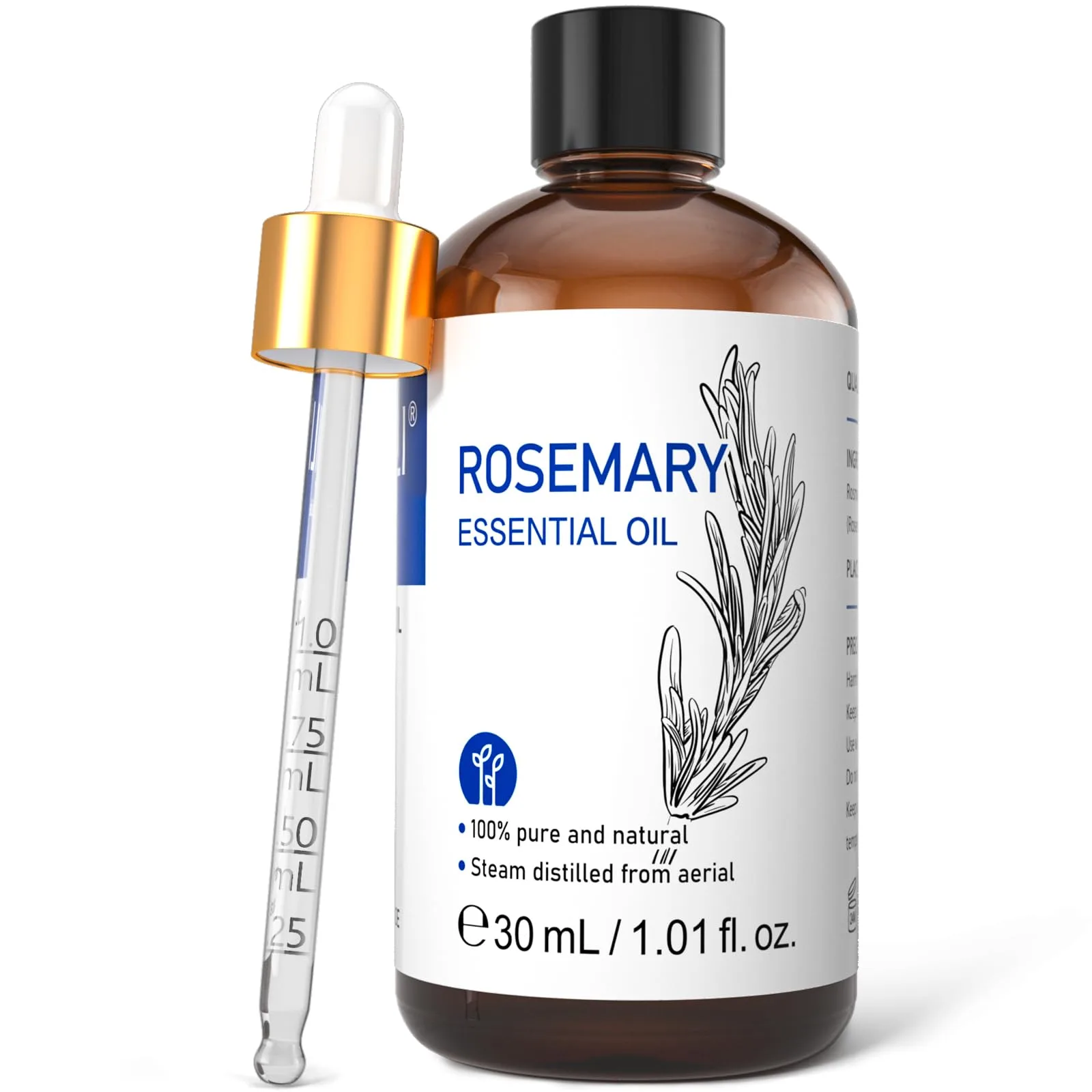 HIQILI Rosemary Essential Oil, 1 Fl Oz | Pure Natural for Hair Growth & Scalp Care - main product image