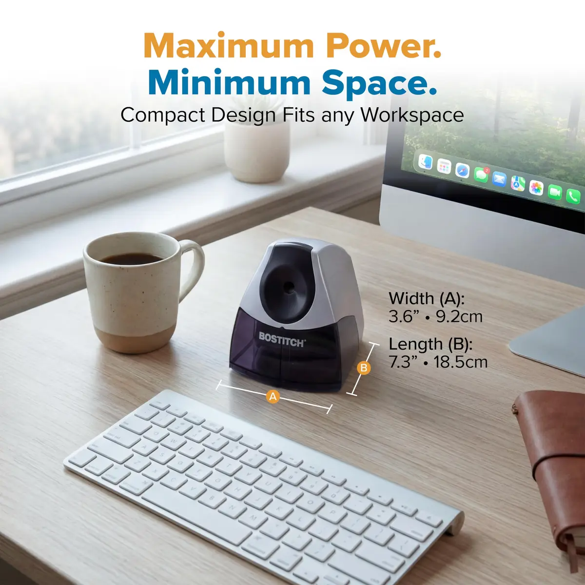 Bostitch Office Electric Pencil Sharpener Silver | Stall-Free, Heavy Duty, Compact Design - view 6
