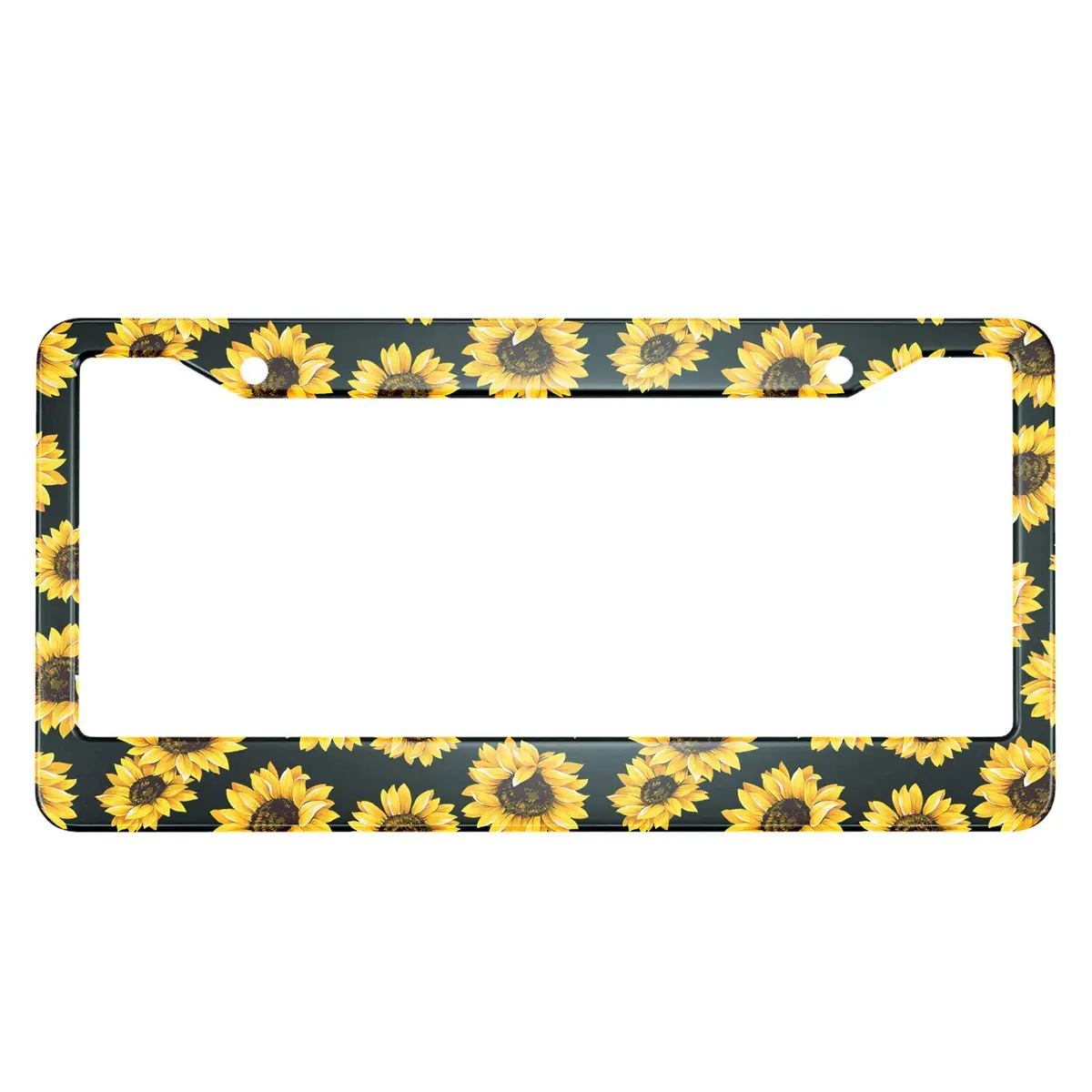 HOSNYE Watercolor Sunflower License Plate Frame 12" X 6" | Colorful Metal Car Tag Cover for Women Men US Vehicles - main product image
