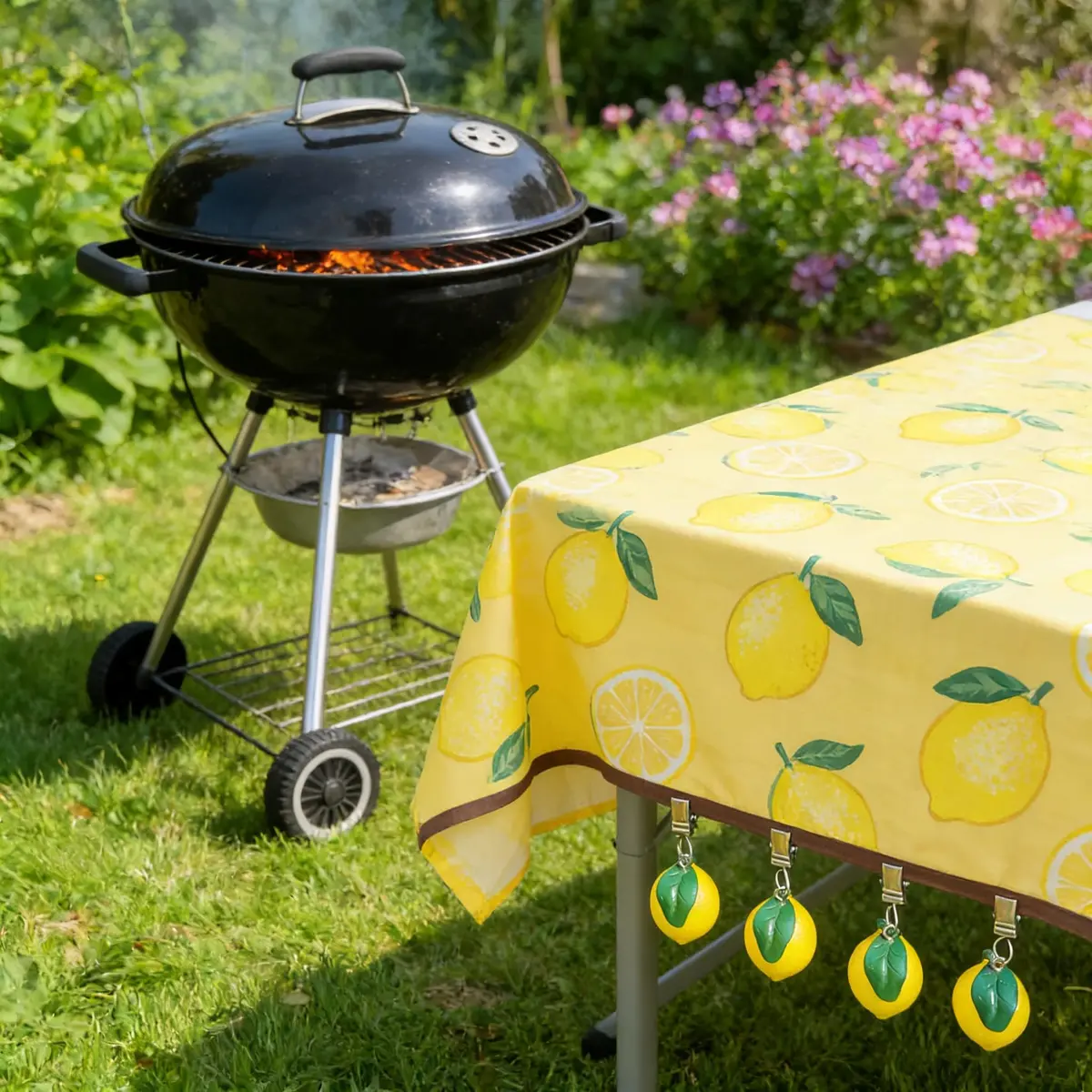 TwoFish Lemon Tablecloth Clamps Set of 4 | Handmade Resin Lemon Design for Outdoor & Indoor Use - view 6