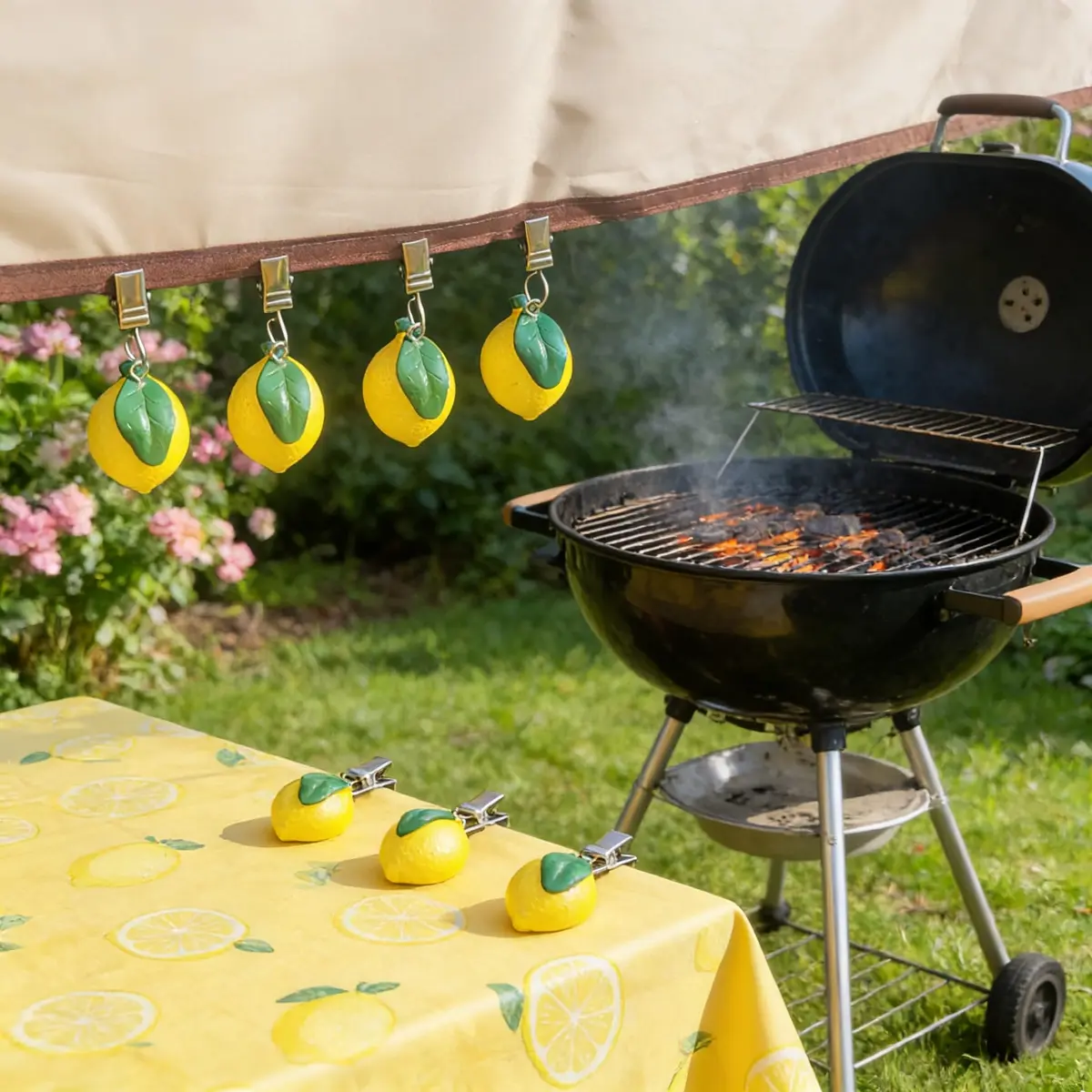 TwoFish Lemon Tablecloth Clamps Set of 4 | Handmade Resin Lemon Design for Outdoor & Indoor Use - view 8