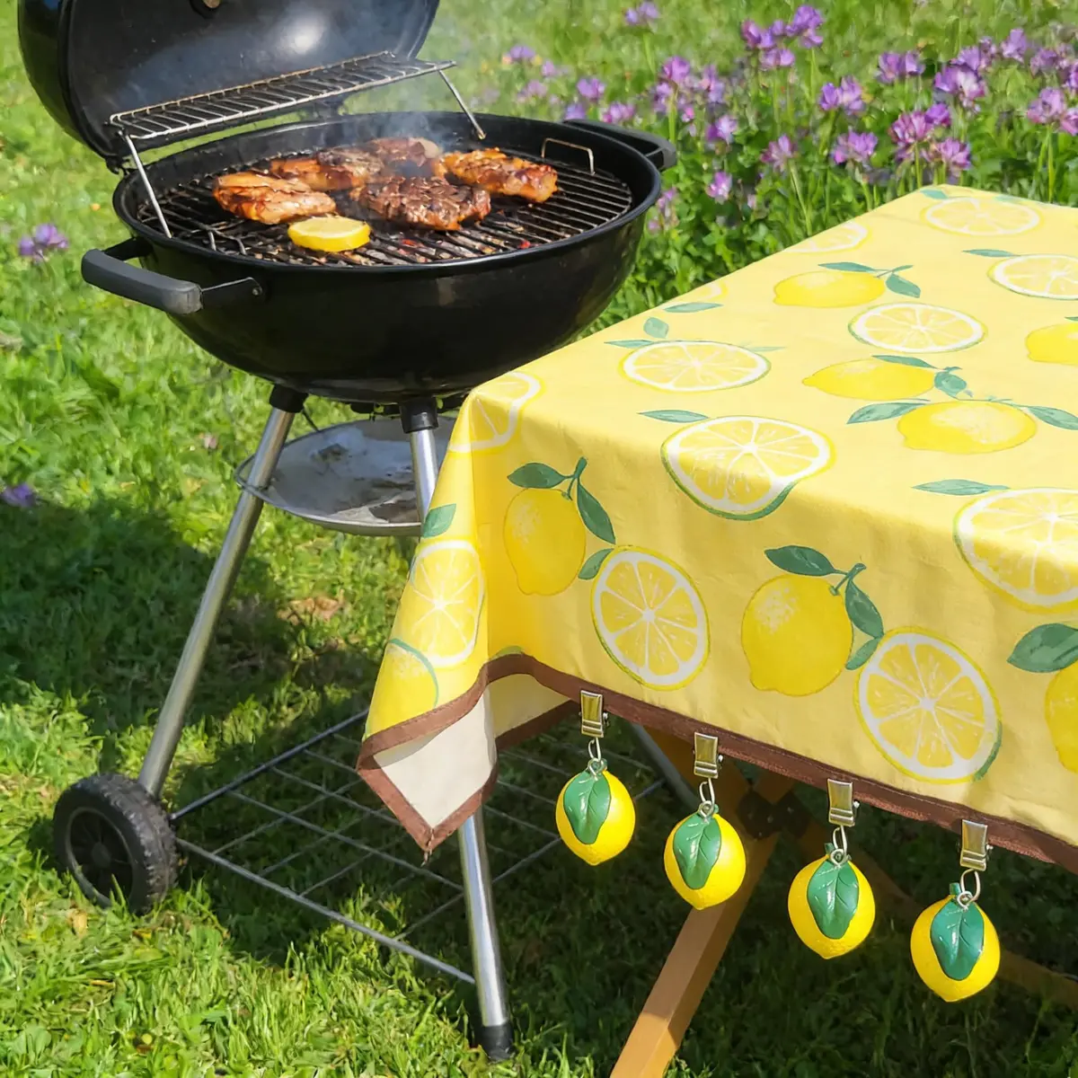 TwoFish Lemon Tablecloth Clamps Set of 4 | Handmade Resin Lemon Design for Outdoor & Indoor Use - view 9