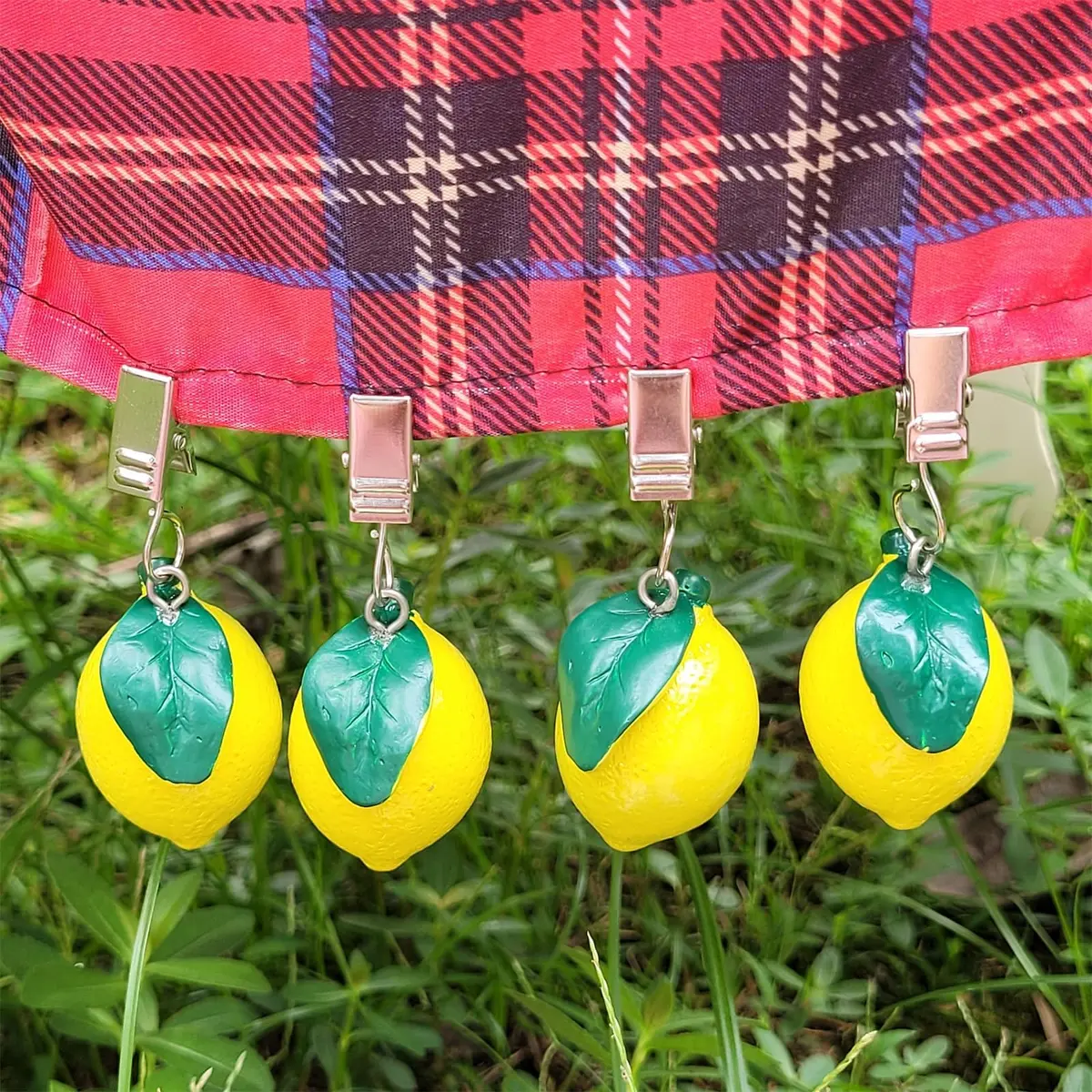 TwoFish Lemon Tablecloth Clamps Set of 4 | Handmade Resin Lemon Design for Outdoor & Indoor Use - view 4