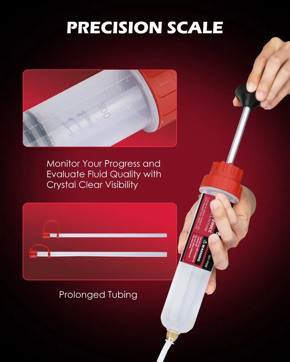 SEDY Fluid Extractor - 200cc Oil & Fluid Pump | Multi-Purpose Automotive Syringe - view 6