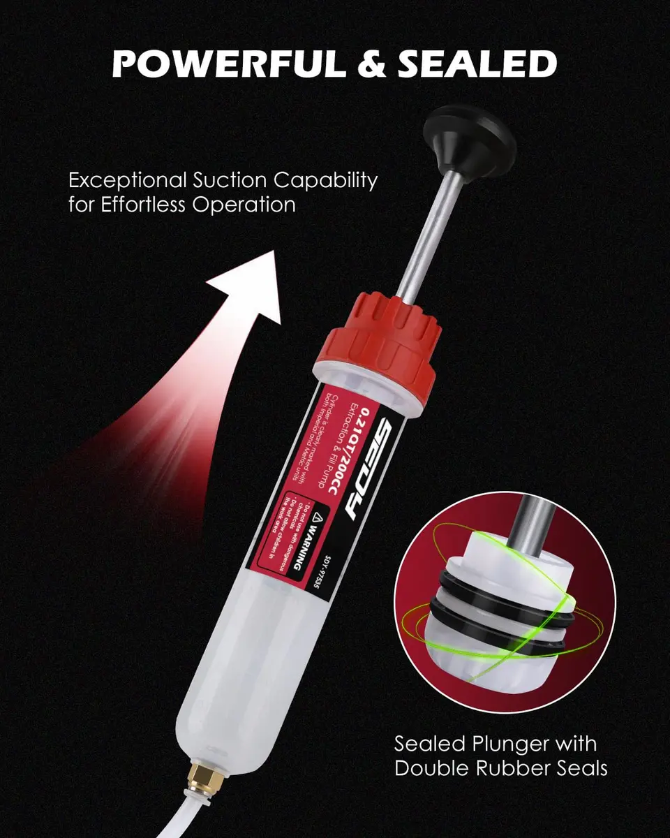 SEDY Fluid Extractor - 200cc Oil & Fluid Pump | Multi-Purpose Automotive Syringe - view 7
