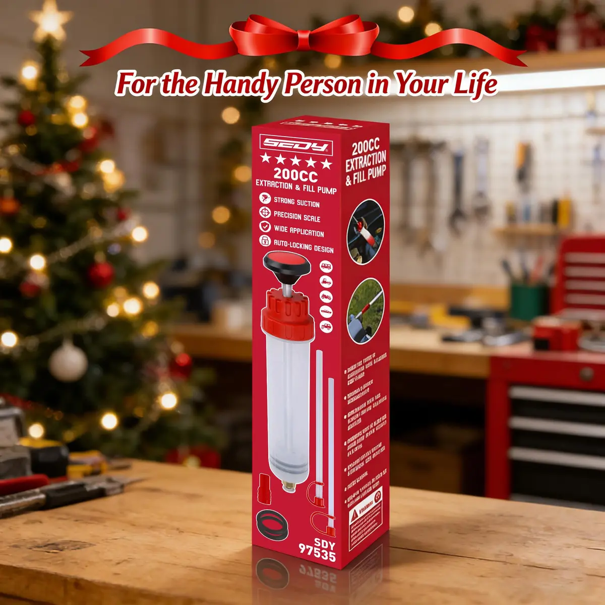 SEDY Fluid Extractor - 200cc Oil & Fluid Pump | Multi-Purpose Automotive Syringe - view 9
