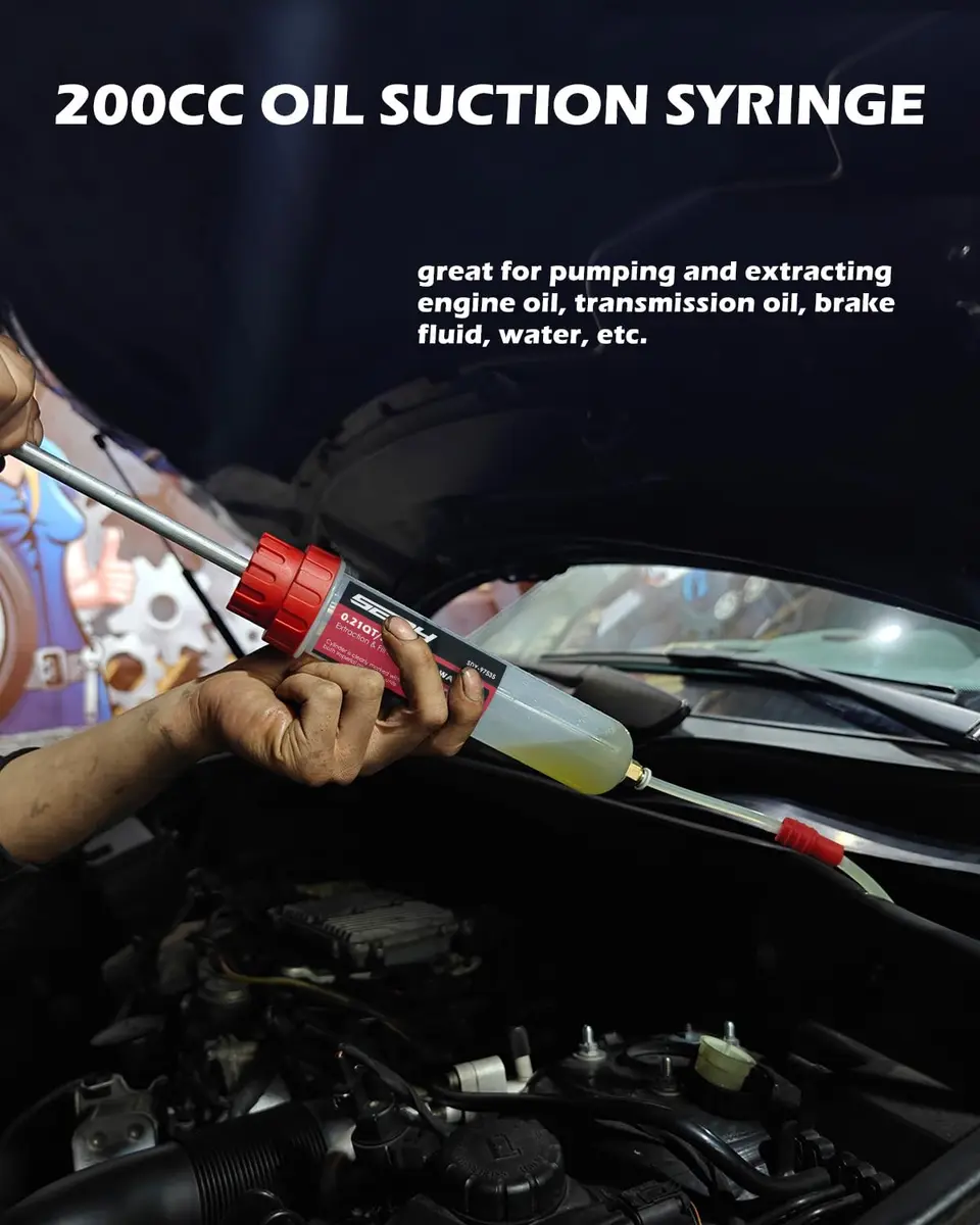 SEDY Fluid Extractor - 200cc Oil & Fluid Pump | Multi-Purpose Automotive Syringe - view 2