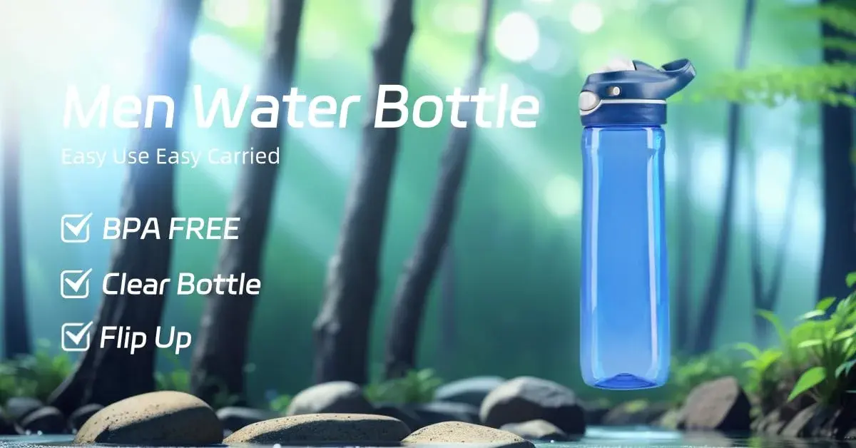 DEARART Blue 750ml (25.4oz) Water Bottle | Leakproof, Wide Mouth, One-Handed Flip-Top Lid - view 6