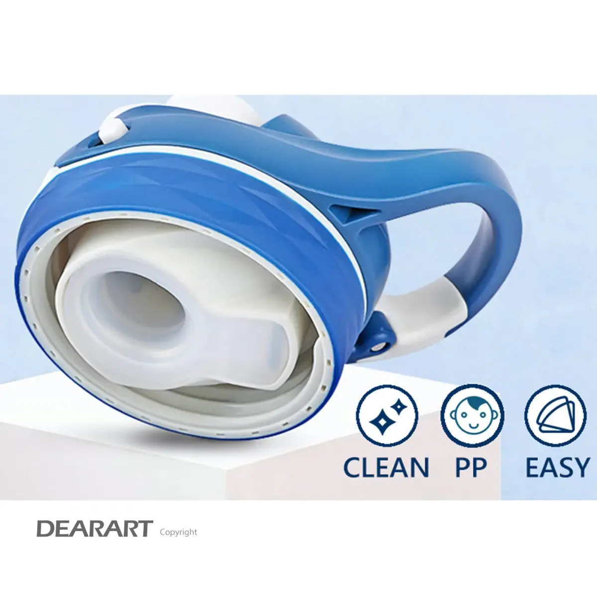 DEARART Blue 750ml (25.4oz) Water Bottle | Leakproof, Wide Mouth, One-Handed Flip-Top Lid - view 4