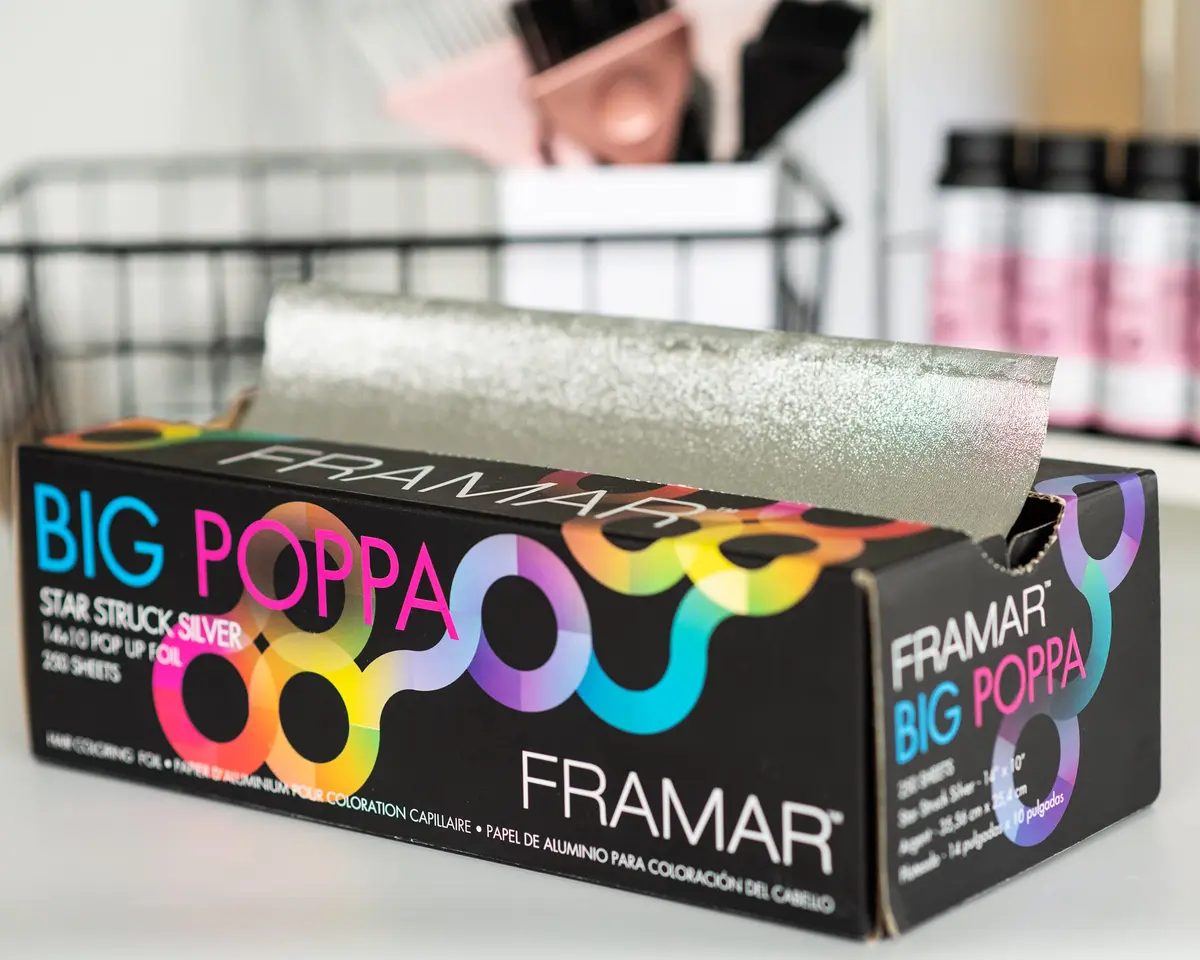 Framar Big Poppa Silver Pop Up Hair Foil 250 Sheets | Professional Embossed Grip for Highlights - view 5