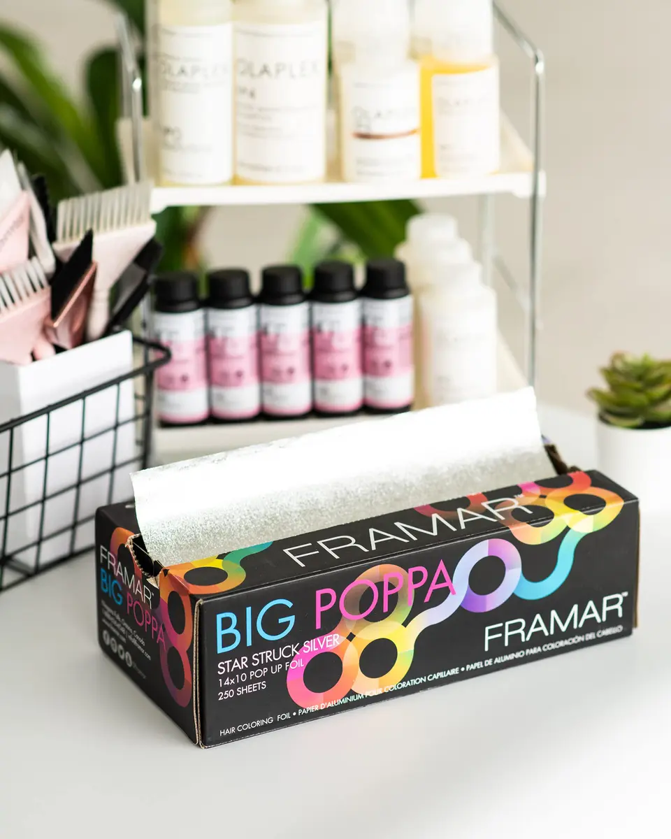 Framar Big Poppa Silver Pop Up Hair Foil 250 Sheets | Professional Embossed Grip for Highlights - view 2