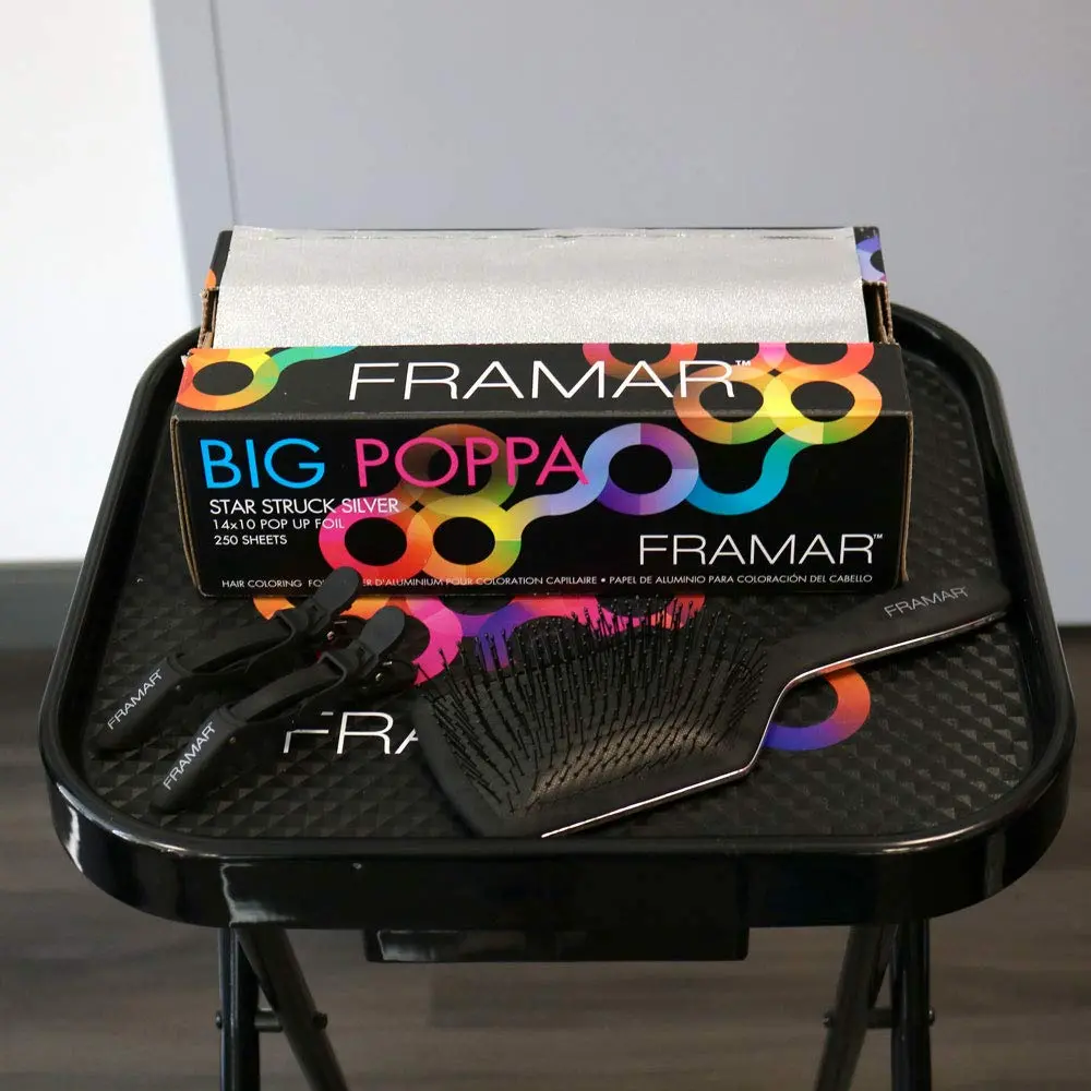 Framar Big Poppa Silver Pop Up Hair Foil 250 Sheets | Professional Embossed Grip for Highlights - view 4