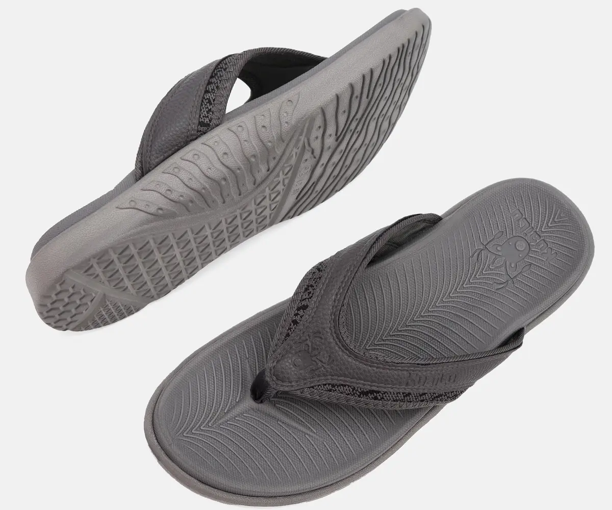 KuaiLu Men's Leather Flip Flops Orthotic Thong Sandals With Arch Support - Size 7-7.5 (US Men's) - view 6