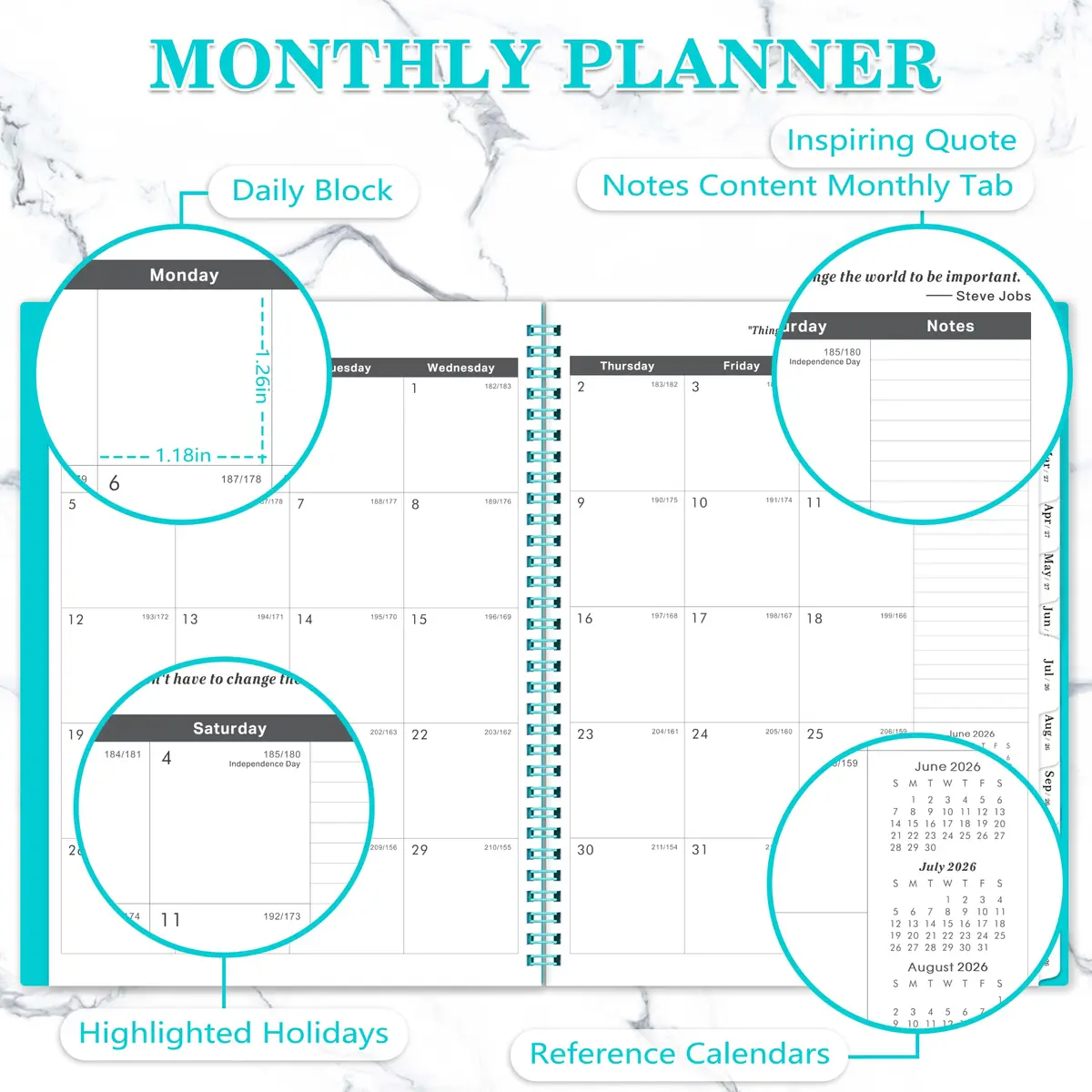 Coboll Monthly Planner 2026-2028 | 24-Month Calendar with Thick Paper & Hardcover - view 4