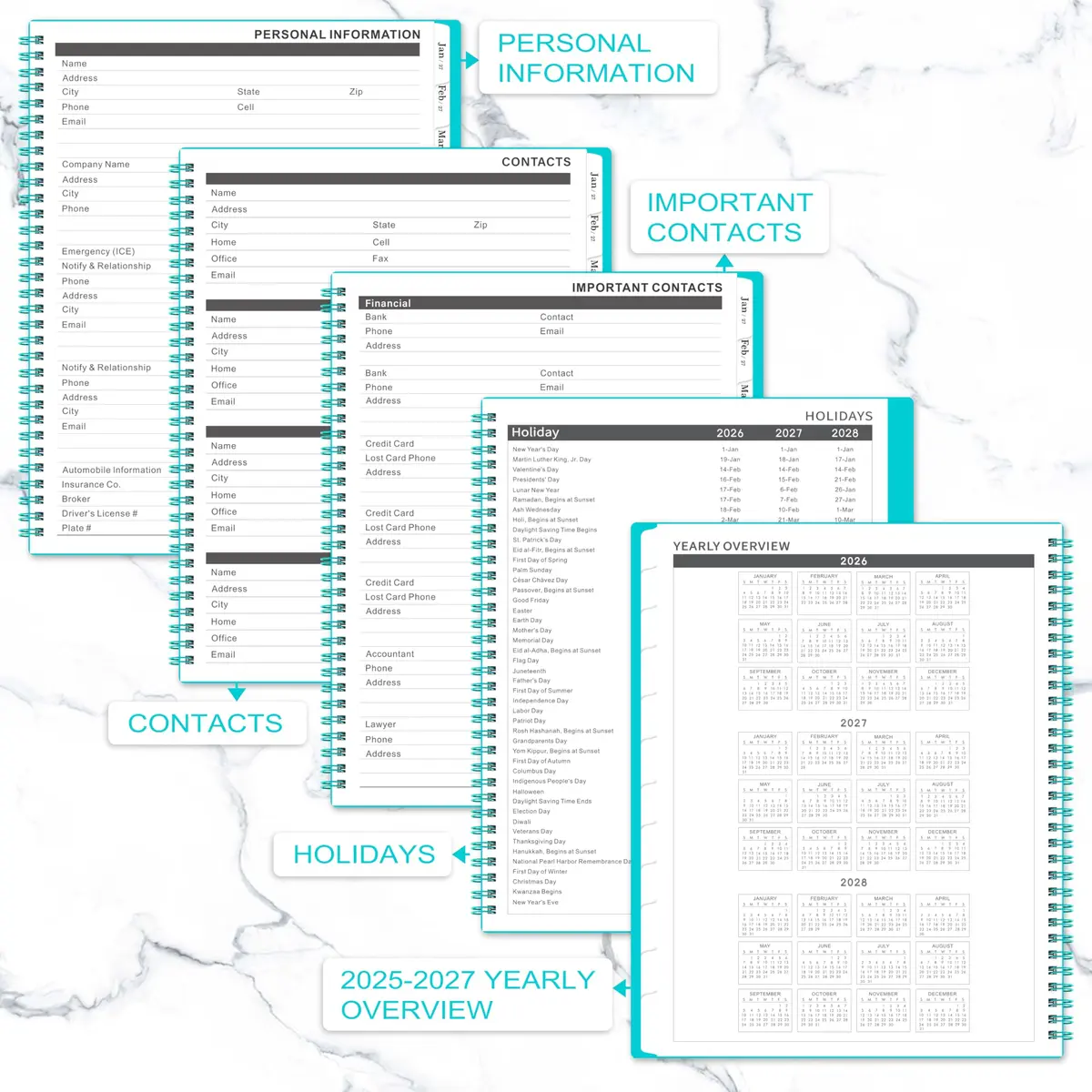 Coboll Monthly Planner 2026-2028 | 24-Month Calendar with Thick Paper & Hardcover - view 3