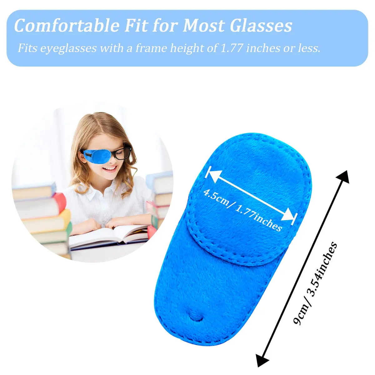 THSIREE Blue 4 Pack Eye Patches for Kids | Soft Velvet Material for Lazy Eye Treatment - view 5