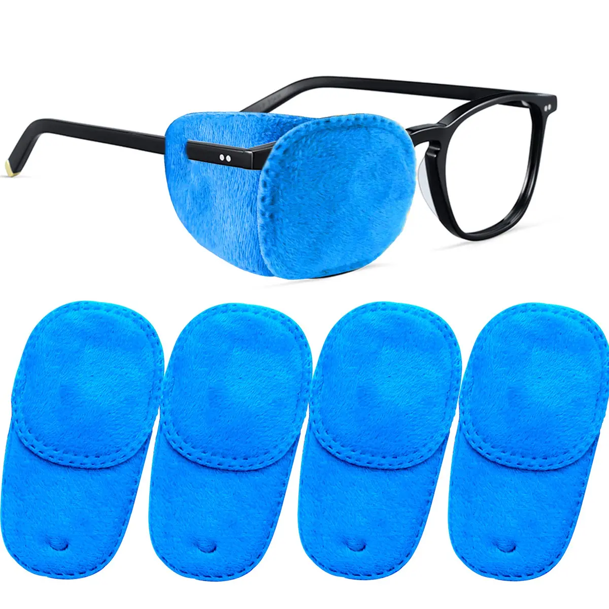 THSIREE Blue 4 Pack Eye Patches for Kids | Soft Velvet Material for Lazy Eye Treatment - view 9