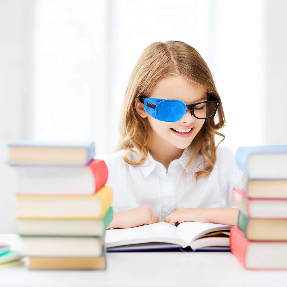 THSIREE Blue 4 Pack Eye Patches for Kids | Soft Velvet Material for Lazy Eye Treatment - view 2