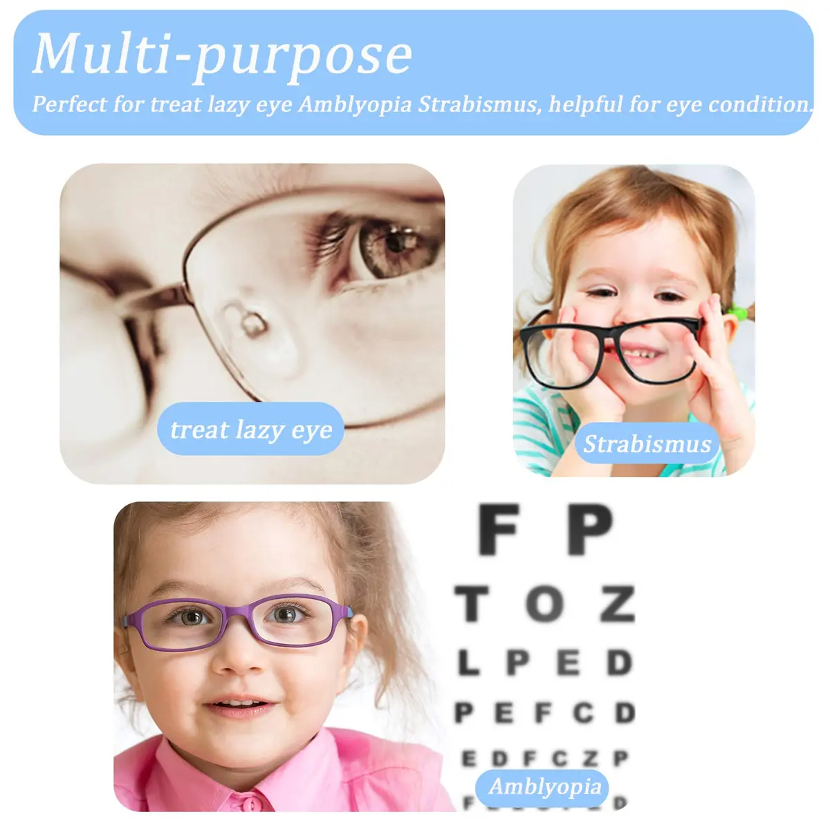 THSIREE Blue 4 Pack Eye Patches for Kids | Soft Velvet Material for Lazy Eye Treatment - view 4