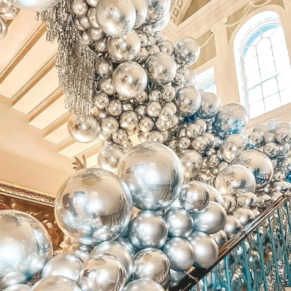 PartyWoo 50pcs 5 Inch Silver Metallic Balloons | ASTM Certified Latex Party Balloons for Birthday, Wedding - view 8