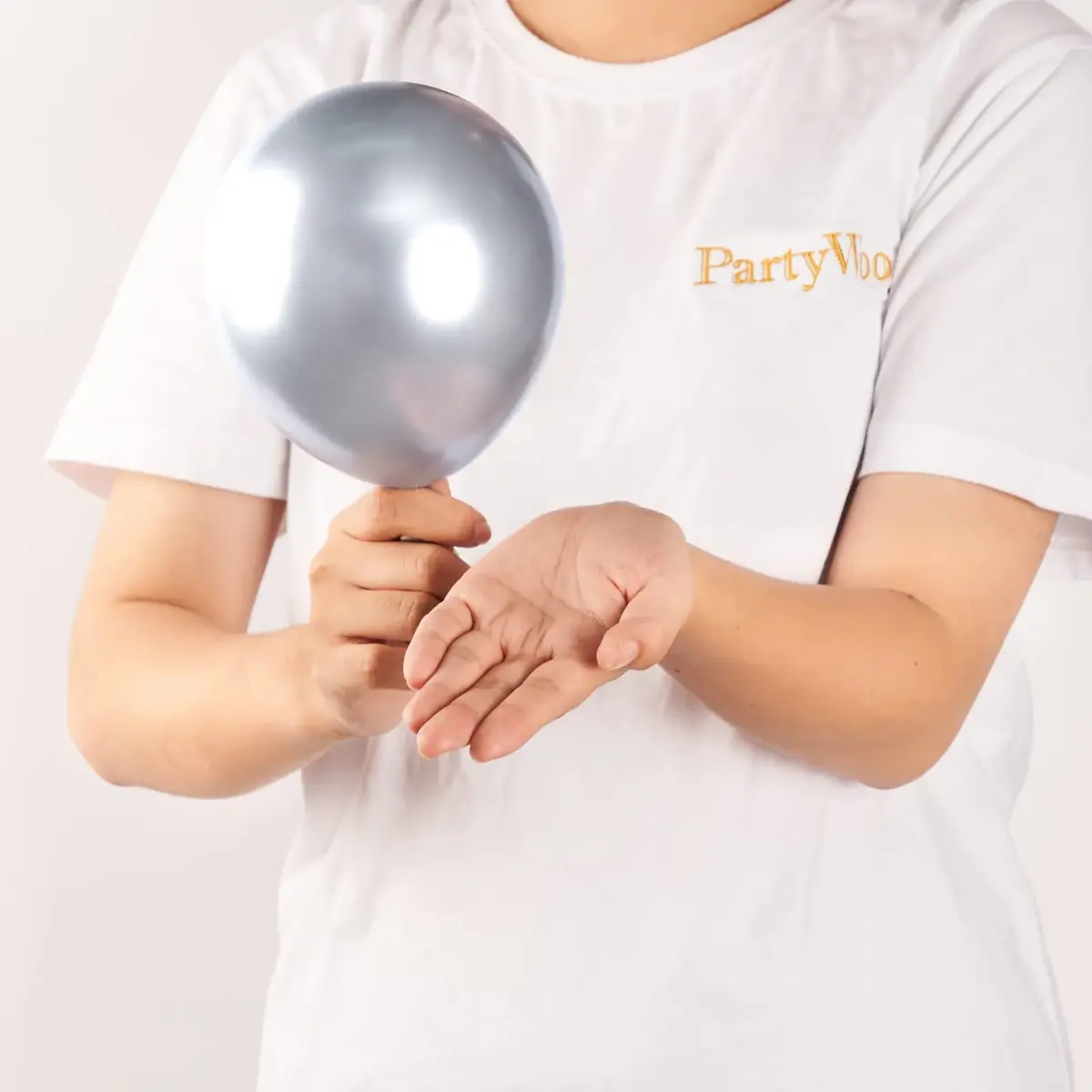 PartyWoo 50pcs 5 Inch Silver Metallic Balloons | ASTM Certified Latex Party Balloons for Birthday, Wedding - view 2
