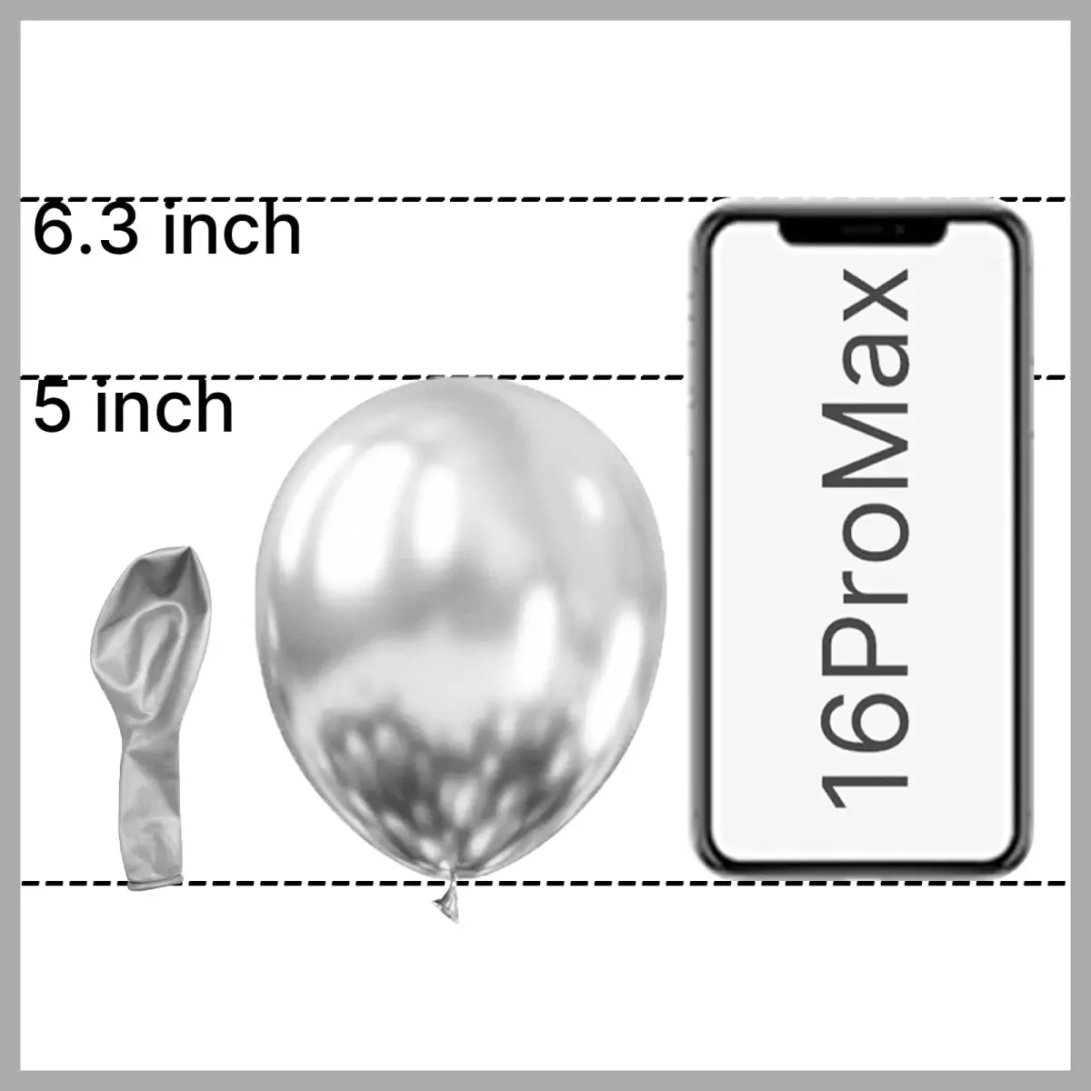 PartyWoo 50pcs 5 Inch Silver Metallic Balloons | ASTM Certified Latex Party Balloons for Birthday, Wedding - view 3