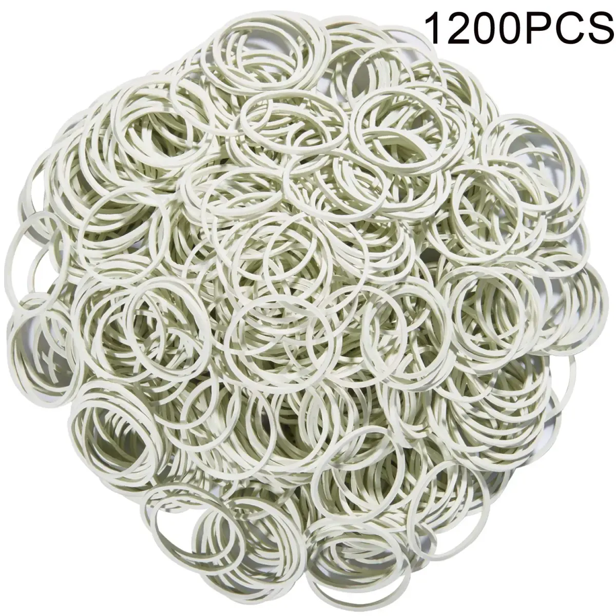 AMUU Small White Rubber Bands 1.6cm (0.63") Diameter | Pack of 1200 - view 2