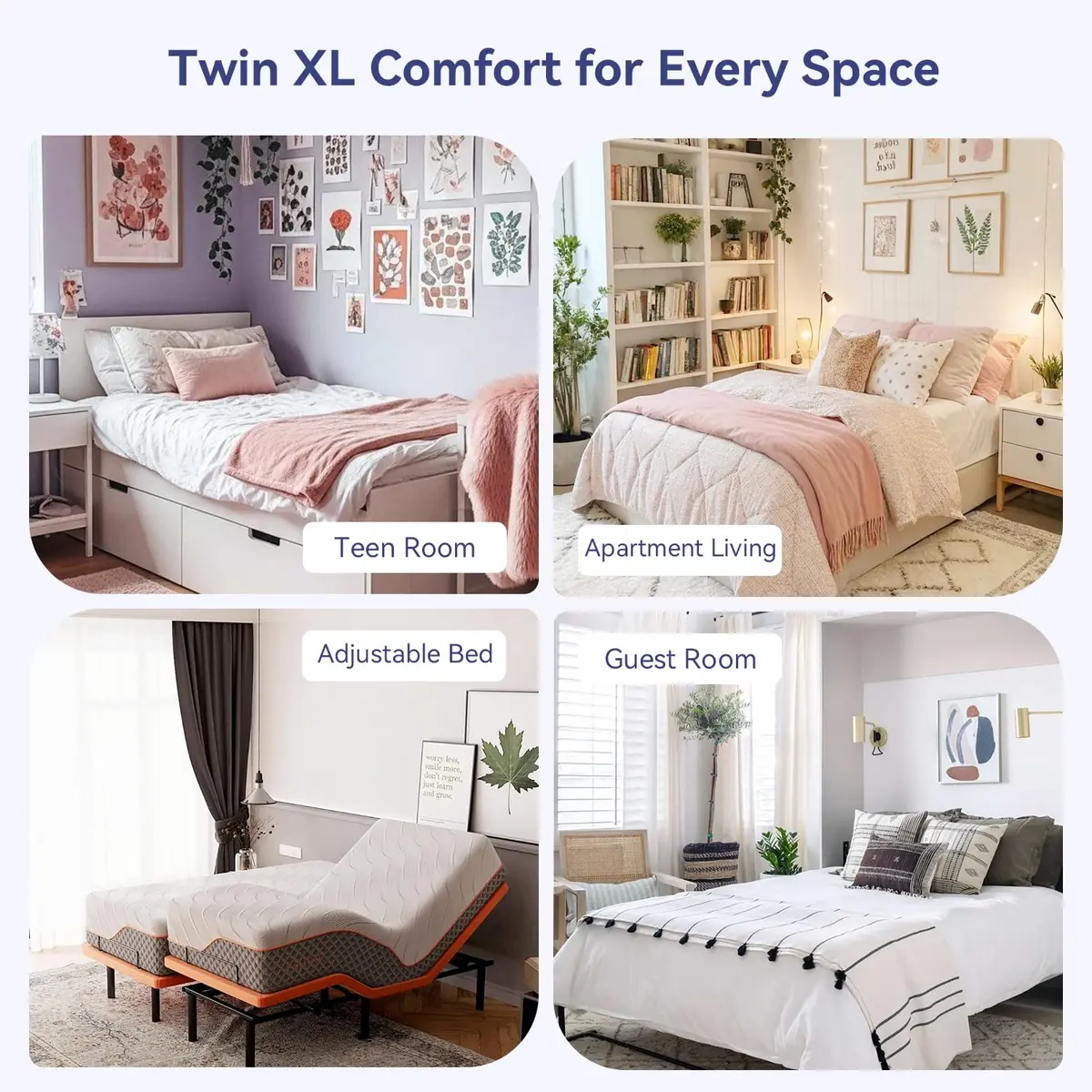 ELEMUSE Twin XL Mattress Topper for College Dorm, Thick Pillow Top Bed Pad | Comfort Upgrade for Dorm Beds - view 8