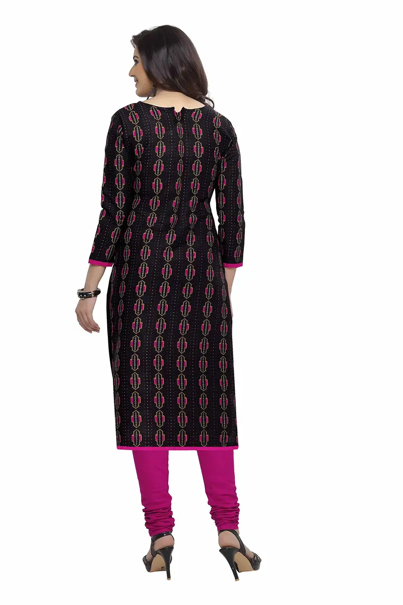 Miraan Women's Cotton Printed Readymade Salwar Suit Set, Small (Black, 36cm L x 30cm W x 2cm H) - view 2