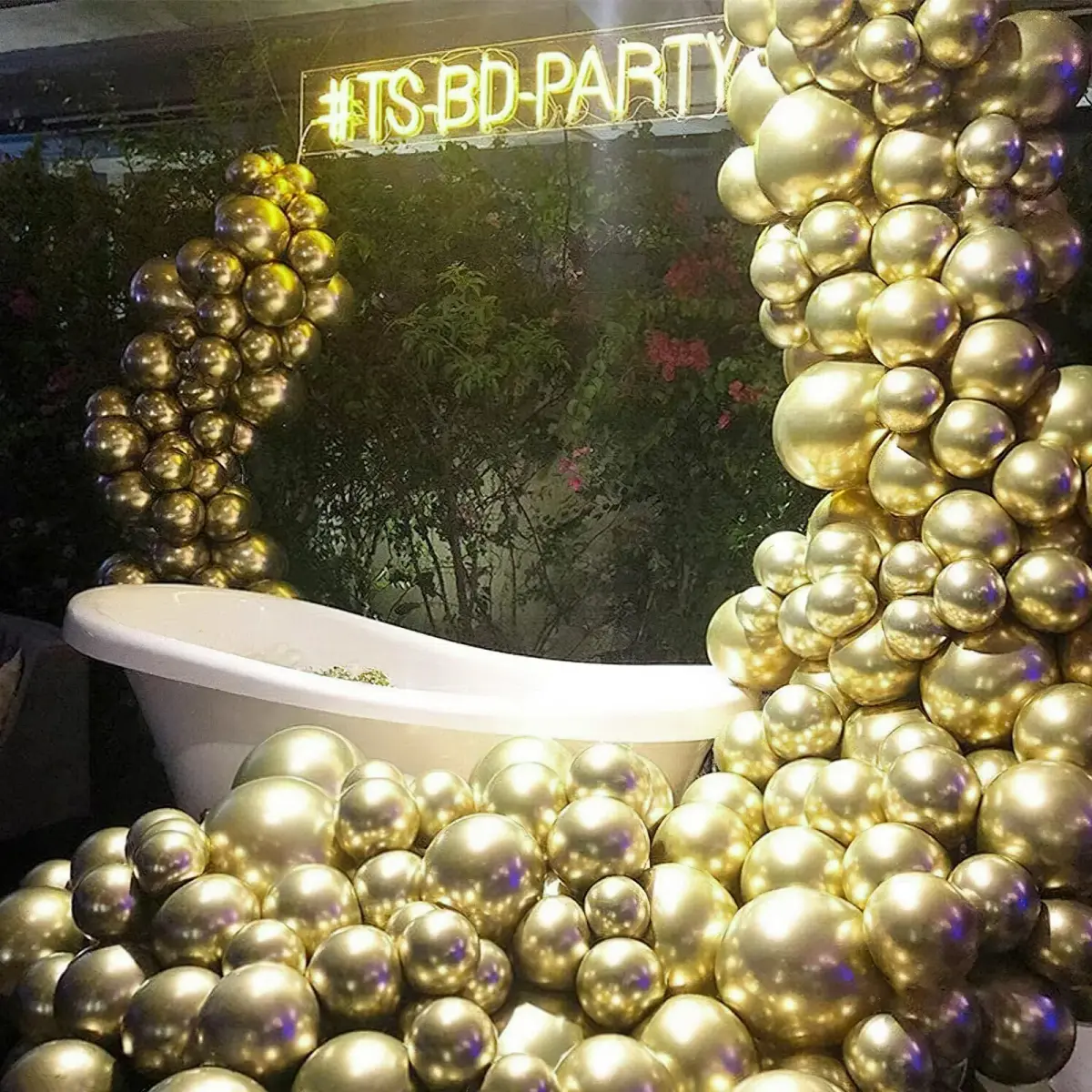PartyWoo Metallic Gold Balloons 50pcs Chrome Gold Color 5 Inch | Birthday Party Decorations - view 7