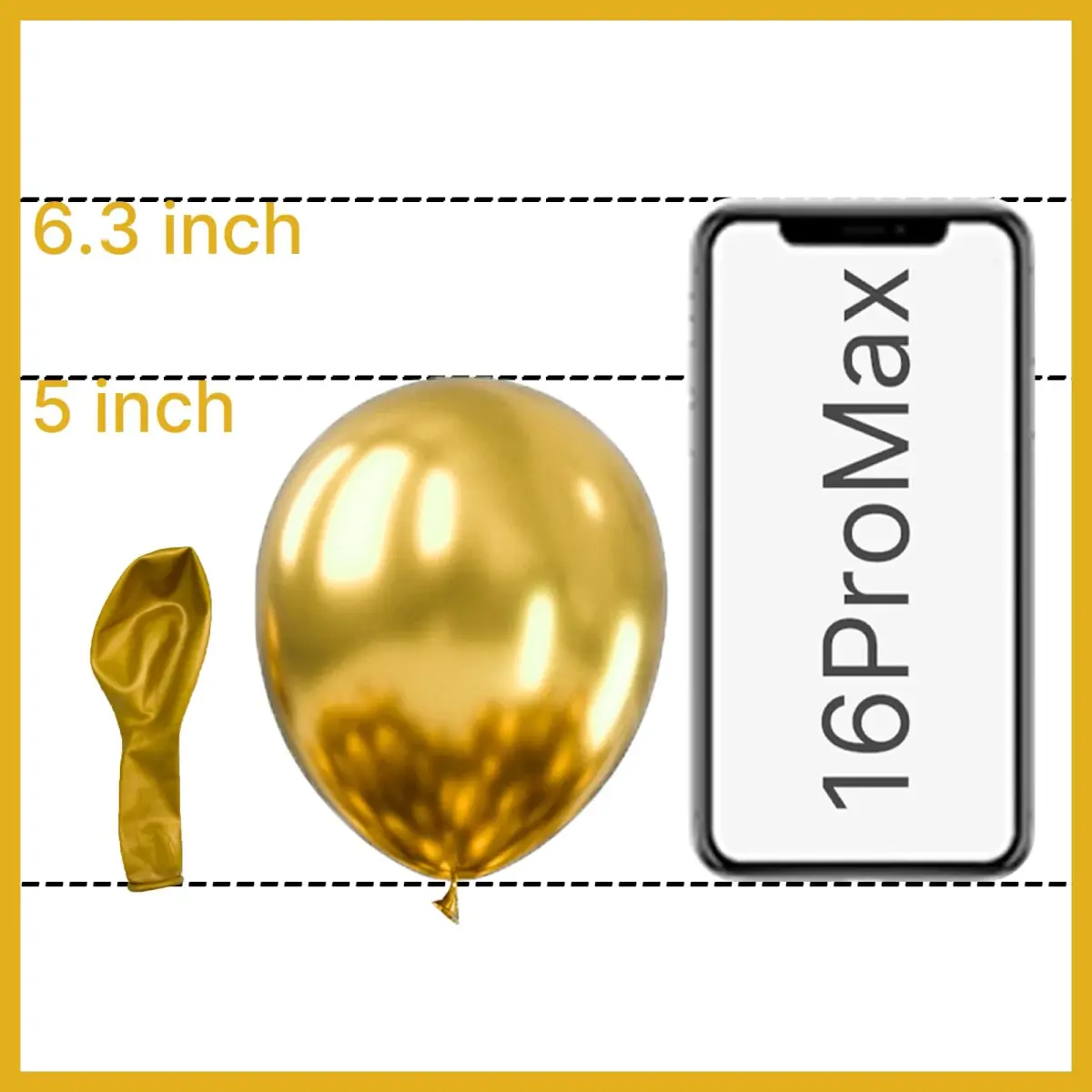 PartyWoo Metallic Gold Balloons 50pcs Chrome Gold Color 5 Inch | Birthday Party Decorations - view 2