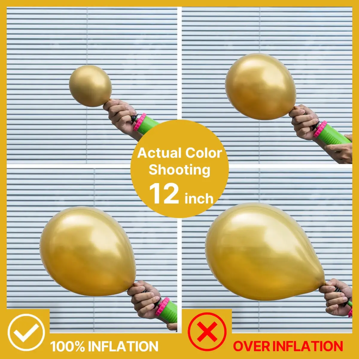 PartyWoo Metallic Gold Balloons 50pcs Chrome Gold Color 5 Inch | Birthday Party Decorations - view 4