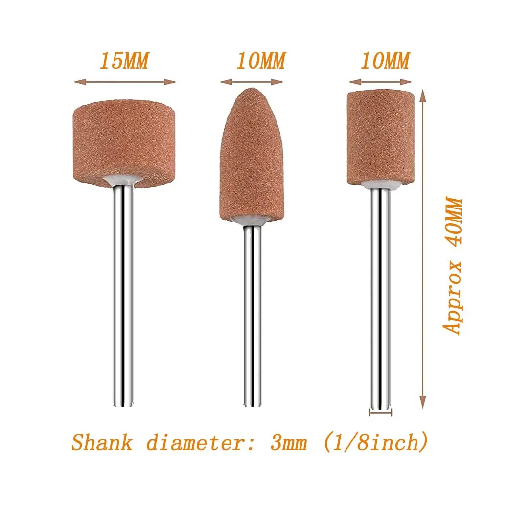 Luo ke 18 Pcs 1/8'' Shank Rotary Grinding Stones | Corundum Abrasive Set for Metal & Glass - view 2