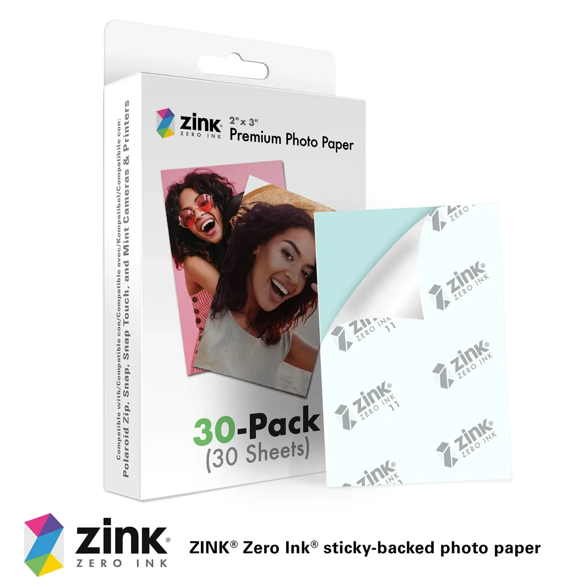 Zink Premium Instant Photo Paper 2"x3" (30 Pack) | Compatible with Polaroid Snap, Zip, Mint Cameras - view 2