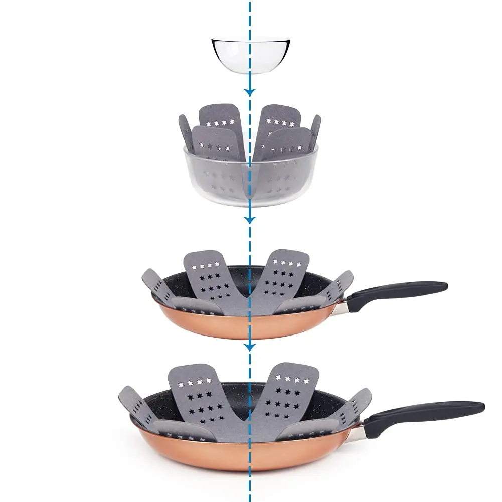 BYKITCHEN Pan Pot Protectors for Stacking, 12pcs & 3 Sizes | Protects Cookware from Scratches & Damage - view 2