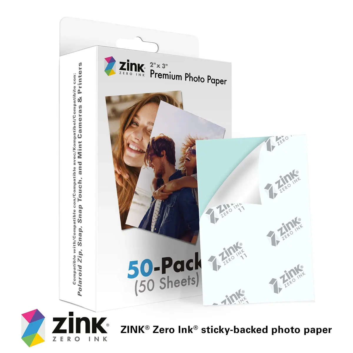 Zink Premium Instant Photo Paper 2"x3" (50 Pack) | Compatible with Polaroid Snap, Snap Touch, Zip, Mint Cameras & Printers - view 2