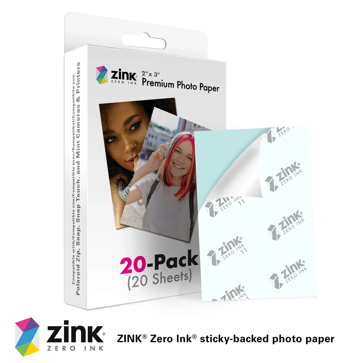 Zink Premium Instant Photo Paper 2"x3" (20 Pack) | Compatible with Polaroid Snap, Zip, Mint Cameras - view 2