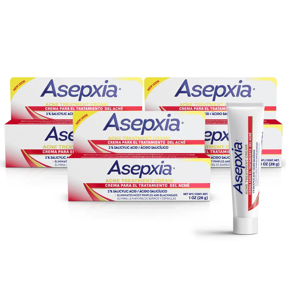 Asepxia 2% Salicylic Acid Acne Spot Treatment Cream | Targets Blemishes & Redness, 1 Oz, 3-Pack - main product image