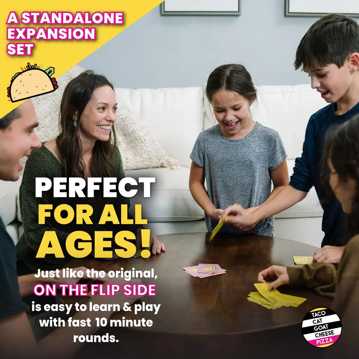Taco Cat Goat Cheese Pizza On The Flip Side Expansion Set by Dolphin Hat Games | Fast-Paced Card Game for Ages 7+ - view 3