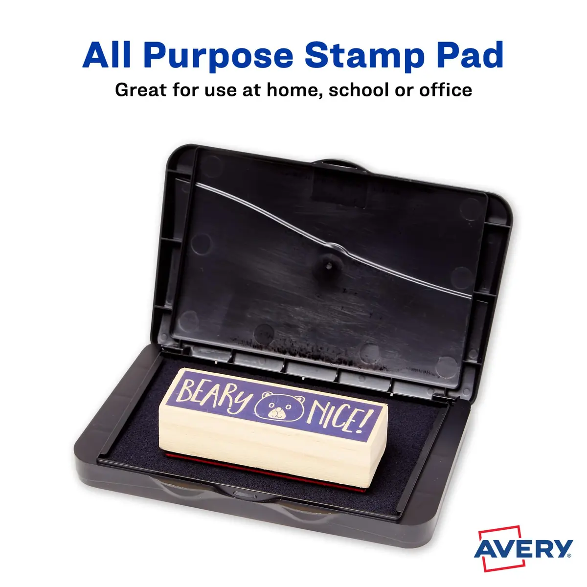 Avery Foam Stamp Pads, 2.75" x 4.27", 3 Black Ink Pads | Bold Black Ink for Crafts & Office - view 2