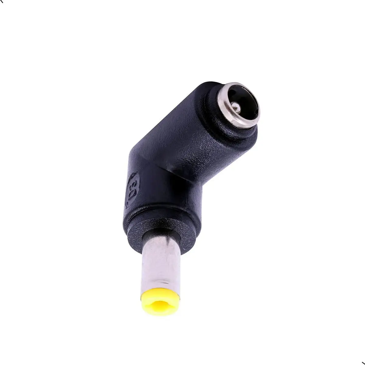 QJZXUEZHEN 2Pcs DC Power Connector Adapter 90° | 5.5mm x 2.5mm Male to 5.5mm x 2.1mm Female, Copper, Yellow - view 5