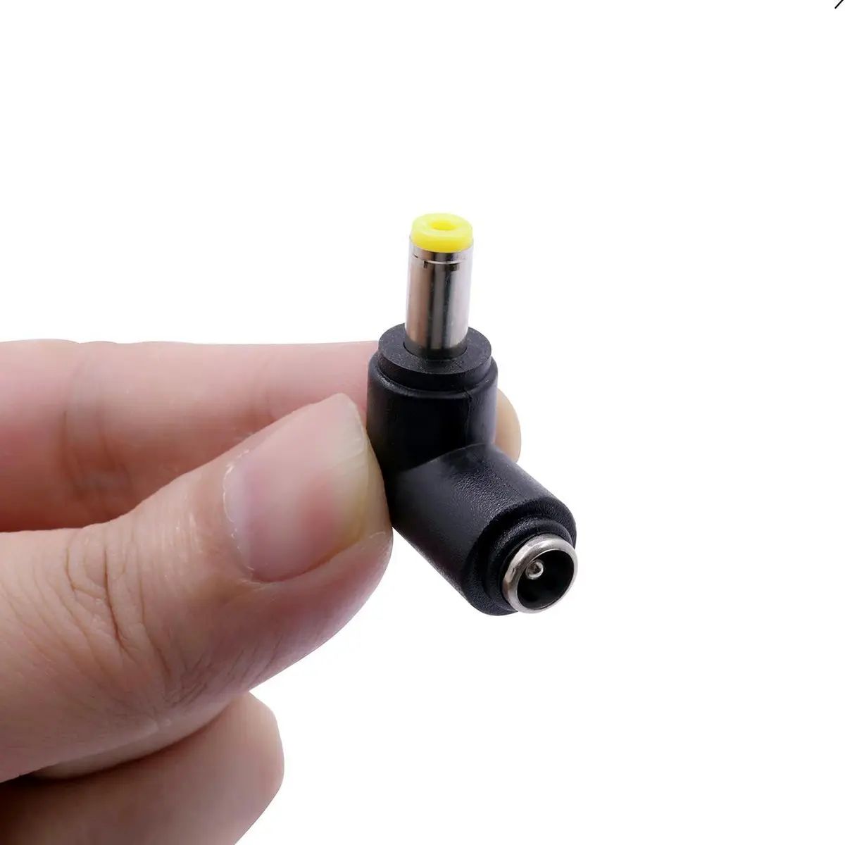 QJZXUEZHEN 2Pcs DC Power Connector Adapter 90° | 5.5mm x 2.5mm Male to 5.5mm x 2.1mm Female, Copper, Yellow - view 7