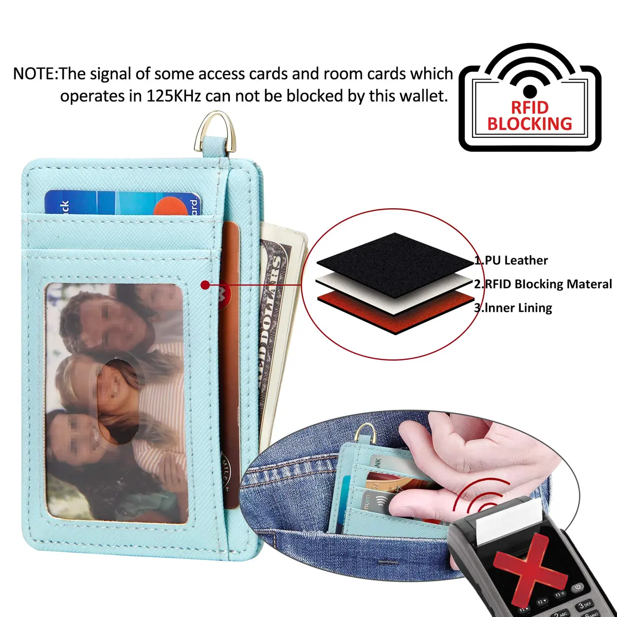 GEEAD Slim Minimalist Front Pocket RFID Blocking Card Holder Wallets for Men & Women | Ultra-Slim & Durable - view 4