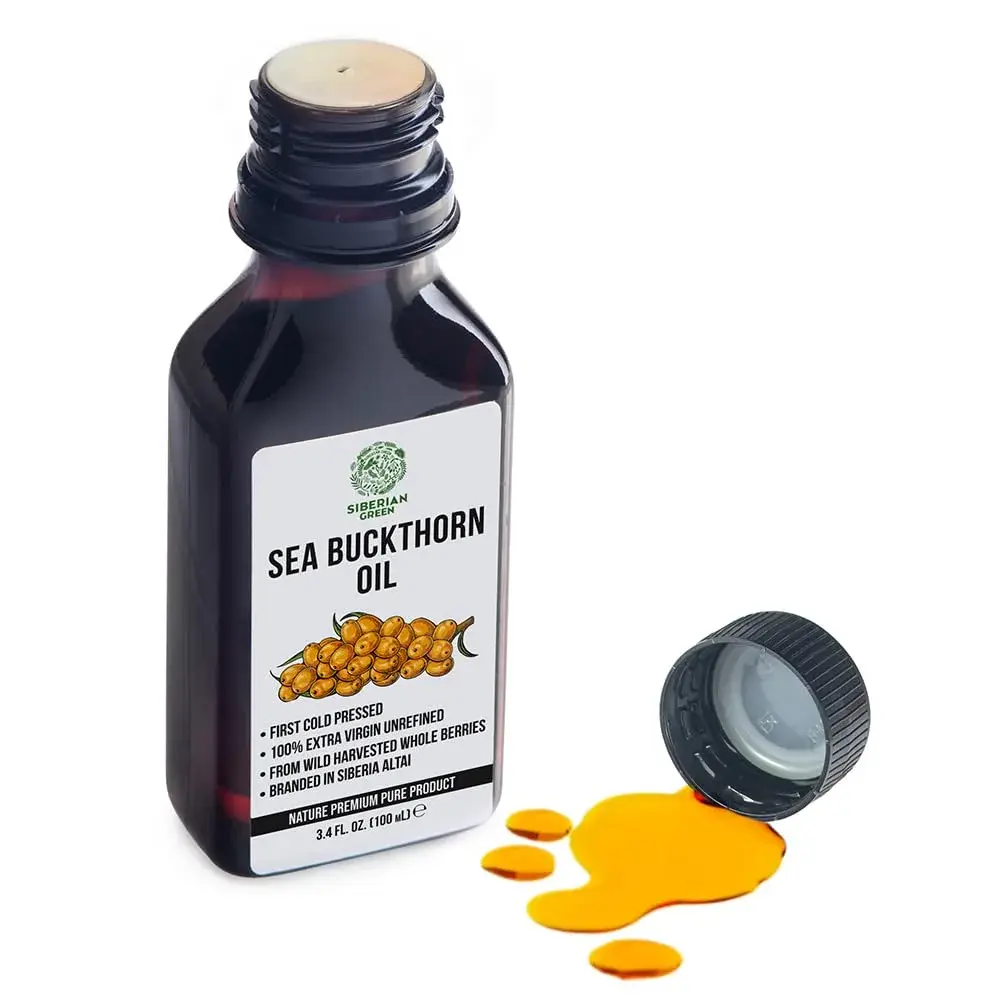 Siberian Green Natural Sea Buckthorn Oil 100ml (3.4 fl oz) | Food Grade Oil for Skin, Hair & Diet - view 6