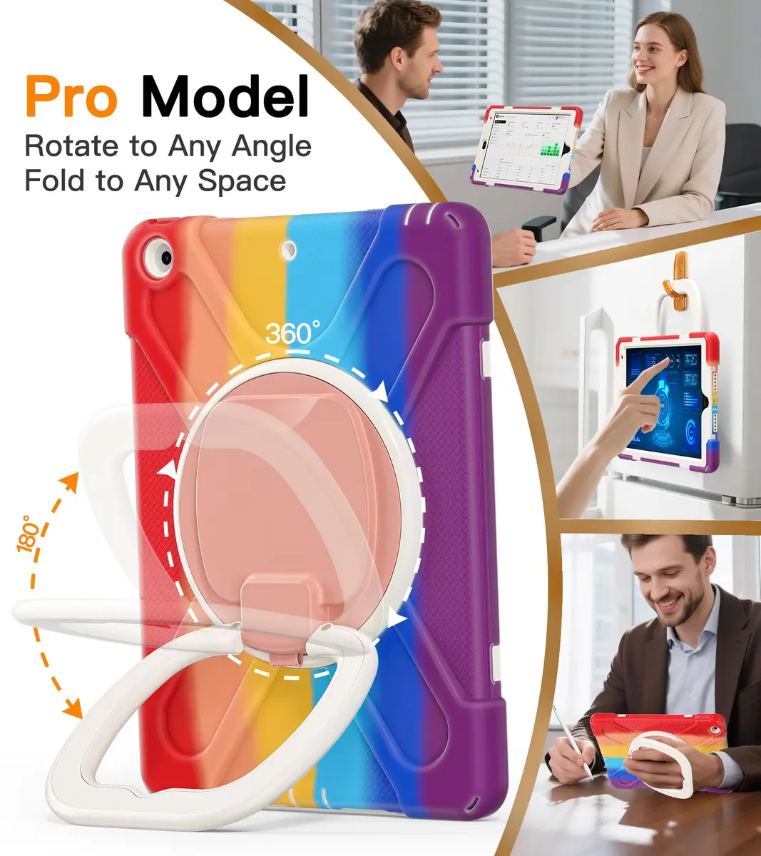 BATYUE Shockproof Case for iPad 9th/ 8th/ 7th Gen (10.2 inch) | 3-Layer Armor & 360° Stand, Kid-Friendly, Detachable Strap - view 2