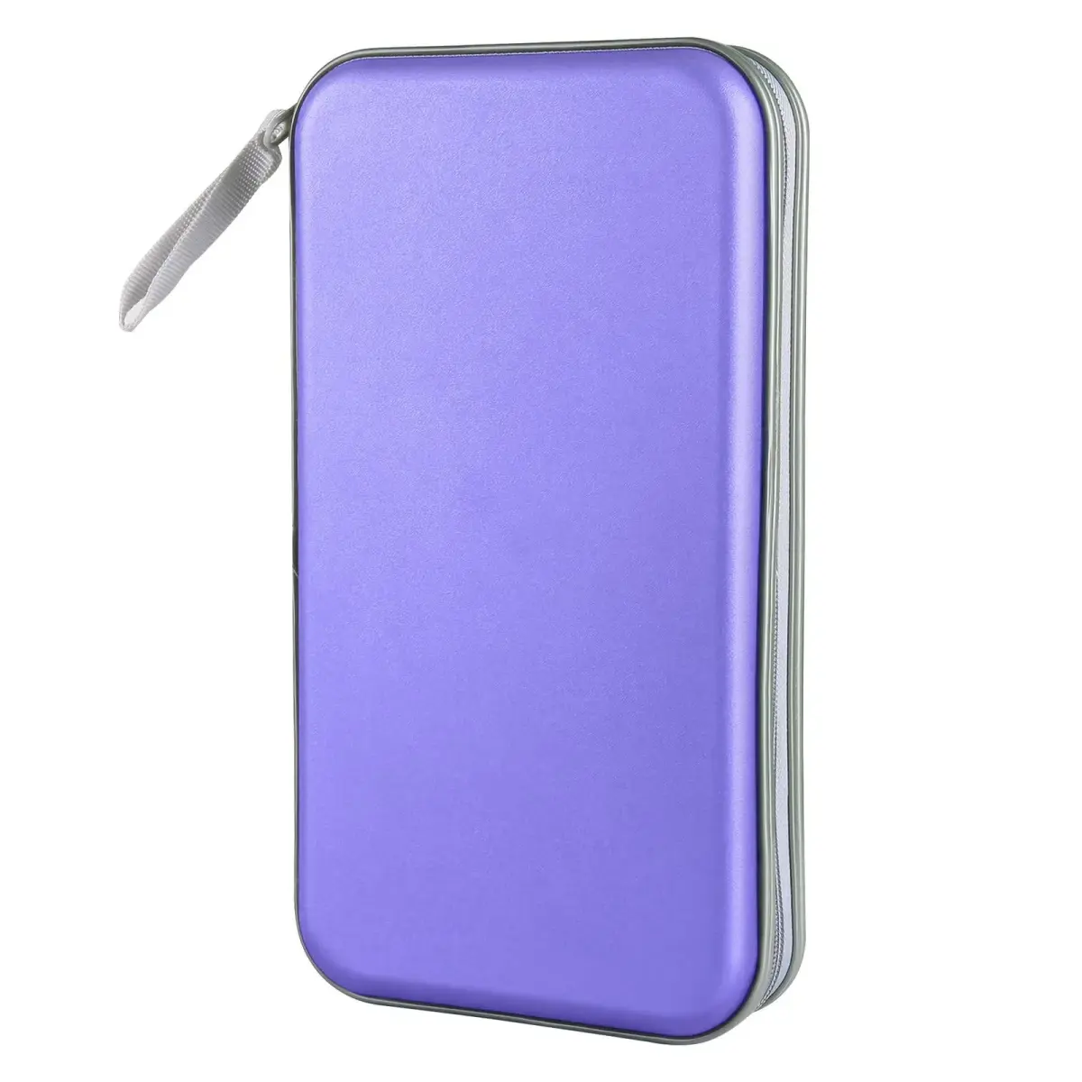 Siveit Lavender 80 Capacity CD/DVD Case Holder | Hard Plastic Disc Wallet with Zipper - main product image