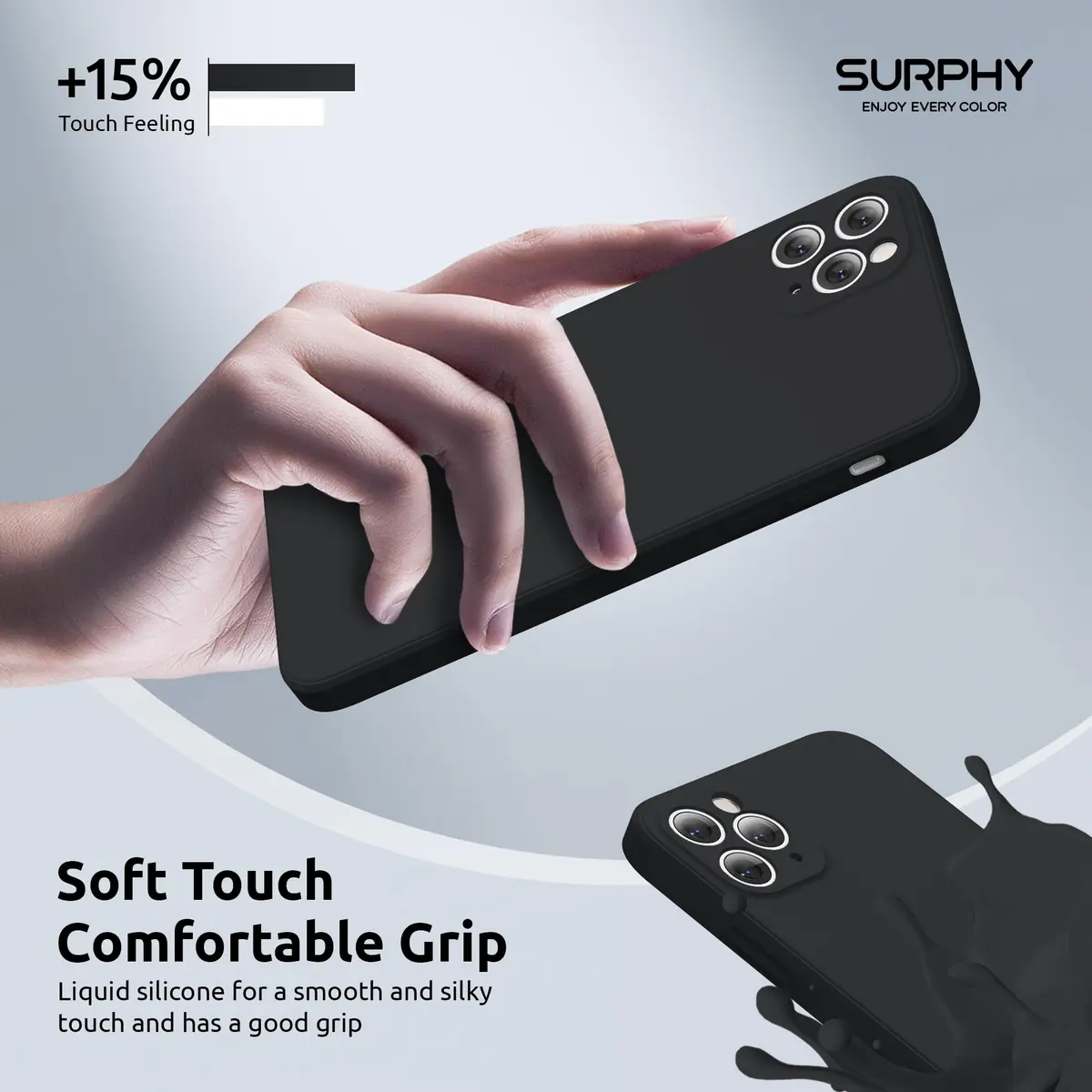 SURPHY Liquid Silicone Slim Case for iPhone 11 Pro Max 6.5 Inch | Camera & Body Protection - view 5