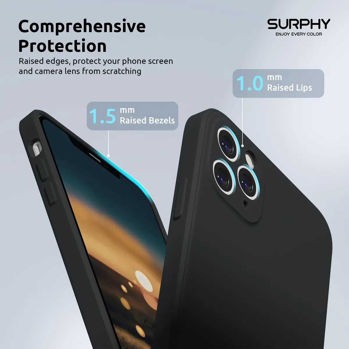SURPHY Liquid Silicone Slim Case for iPhone 11 Pro Max 6.5 Inch | Camera & Body Protection - view 4