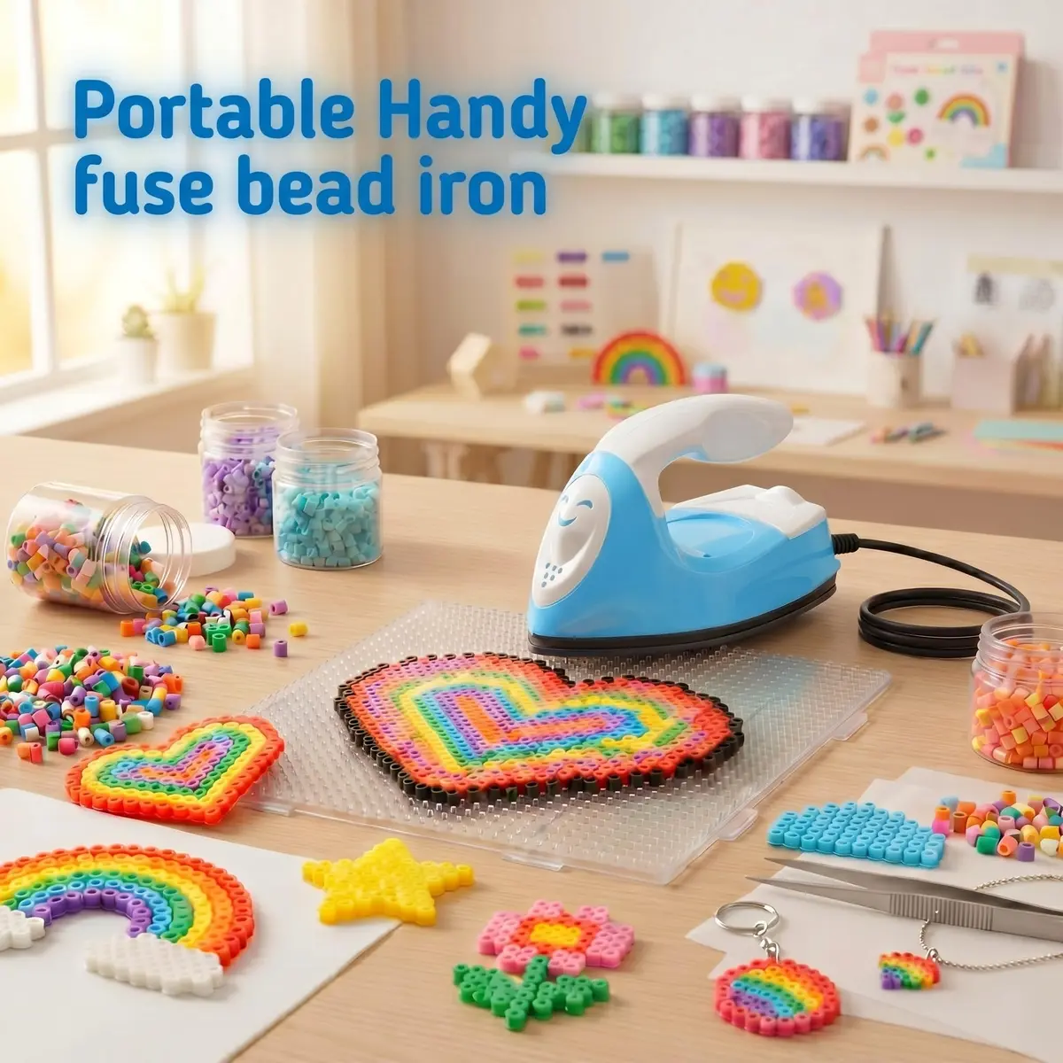 Honoson Mini Craft Iron with Charging Base Tiny,Blue | Portable DIY Heat Press for Small Projects - view 2