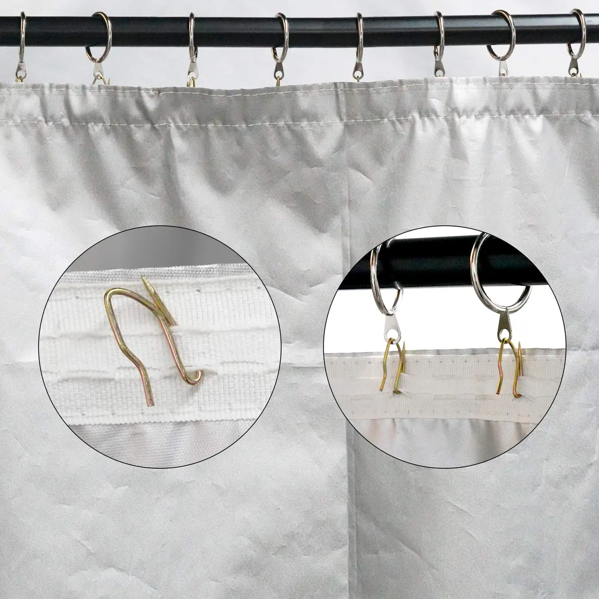Nydotd 58PCS Rustproof Metal Curtain Hooks with Storage Box | Vintage Bronze Pin-On Hooks (1.6cm Width) - view 5